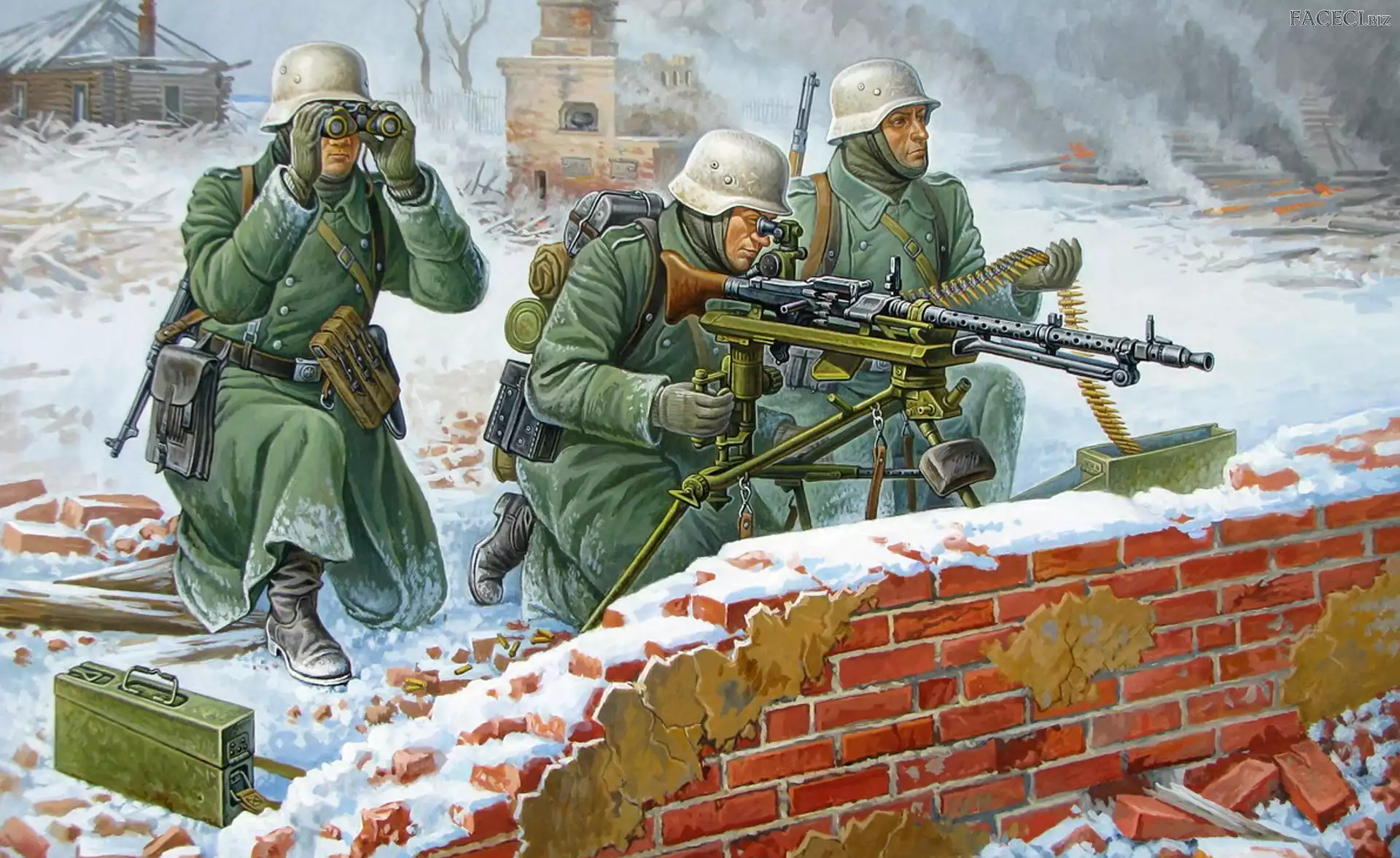 Broń, Mur, Żołnierze, Walka