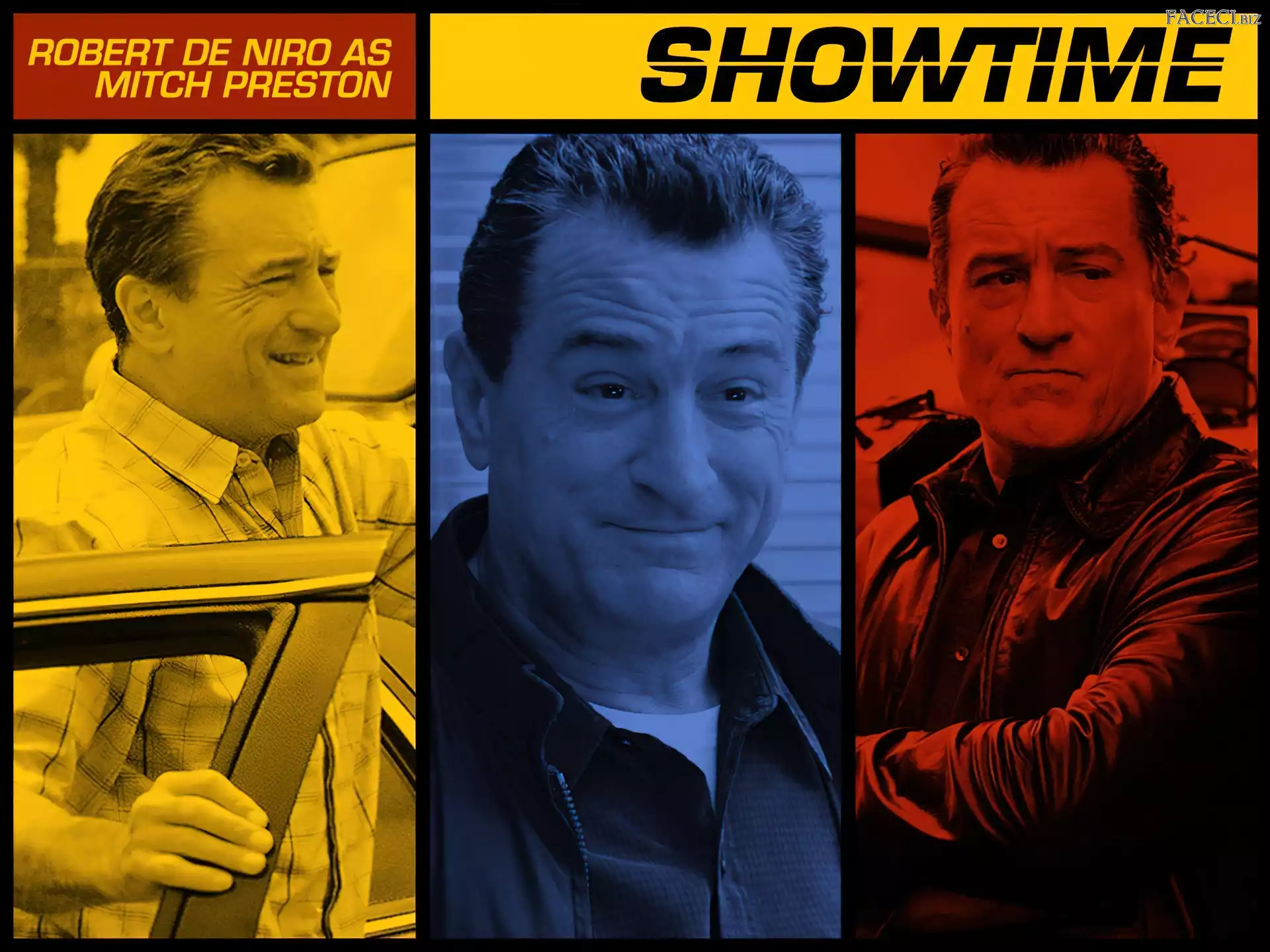 Showtime, kolory, napis, Robert De Niro